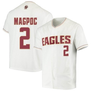 Adam Magpoc Replica White Men's Boston College Eagles Performance Baseball Jersey