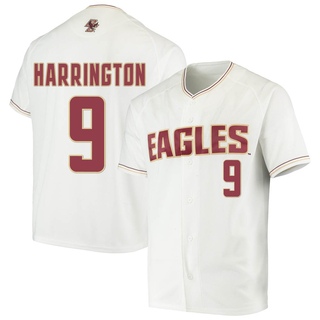 Aidan Harrington Replica White Men's Boston College Eagles Performance Baseball Jersey