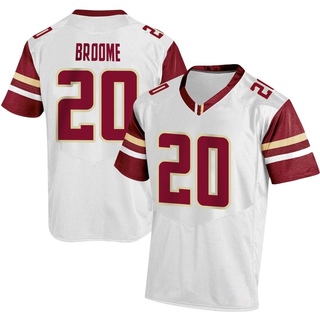 Alex Broome Replica White Men's Boston College Eagles Football Jersey