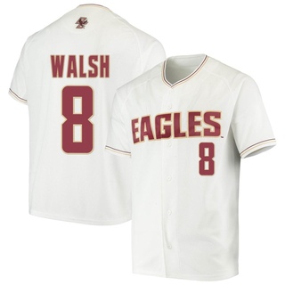 Barry Walsh Replica White Men's Boston College Eagles Performance Baseball Jersey