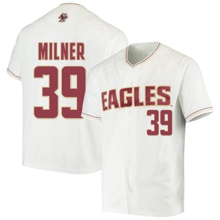 Beck Milner Replica White Men's Boston College Eagles Performance Baseball Jersey