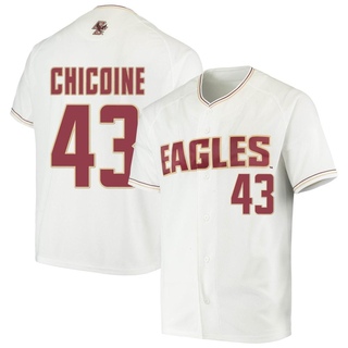 Bobby Chicoine Replica White Men's Boston College Eagles Performance Baseball Jersey