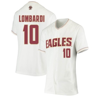 Brad Lombardi Replica White Women's Boston College Eagles Performance Baseball Jersey