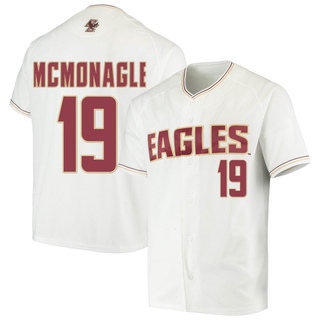 Brian McMonagle Replica White Men's Boston College Eagles Performance Baseball Jersey