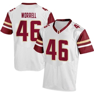 Bryant Worrell Replica White Men's Boston College Eagles Football Jersey