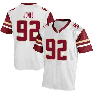 Caleb Jones Replica White Men's Boston College Eagles Football Jersey