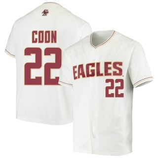 Charlie Coon Replica White Men's Boston College Eagles Performance Baseball Jersey