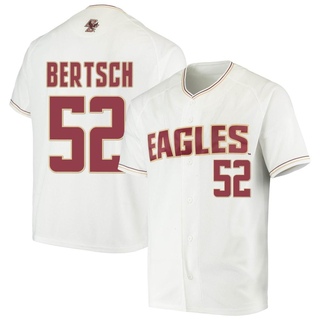 Connor Bertsch Replica White Men's Boston College Eagles Performance Baseball Jersey