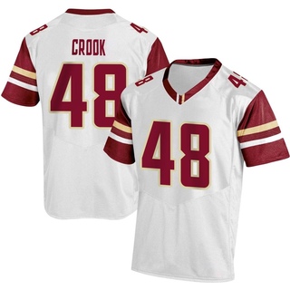 Cooper Crook Replica White Men's Boston College Eagles Football Jersey