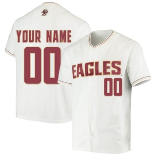 Custom Replica White Men's Boston College Eagles Performance Baseball Jersey