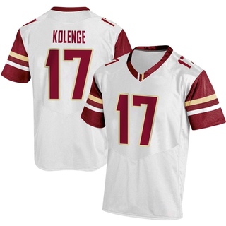 Edwin Kolenge Replica White Men's Boston College Eagles Football Jersey