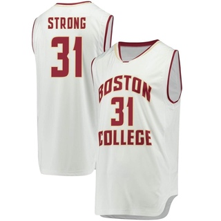 Elijah Strong Replica White Men's Boston College Eagles Basketball Jersey