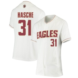 Gavin Hasche Replica White Women's Boston College Eagles Performance Baseball Jersey