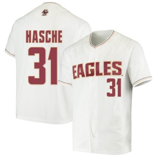 Gavin Hasche Replica White Youth Boston College Eagles Performance Baseball Jersey