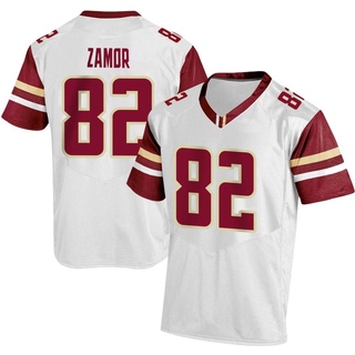 Ismael Zamor Replica White Men's Boston College Eagles Football Jersey