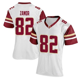 Ismael Zamor Replica White Women's Boston College Eagles Women Football Jersey