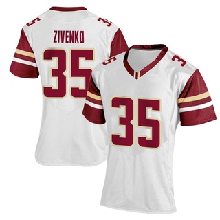 Ivan Zivenko Replica White Women's Boston College Eagles Women Football Jersey