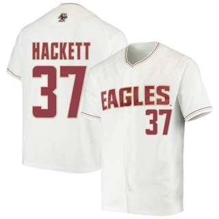 James Hackett Replica White Men's Boston College Eagles Performance Baseball Jersey