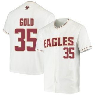 Joe Gold Replica Gold Men's Boston College Eagles White Performance Baseball Jersey