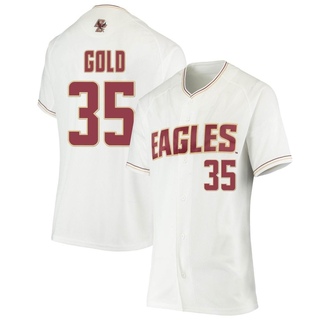 Joe Gold Replica Gold Women's Boston College Eagles White Performance Baseball Jersey