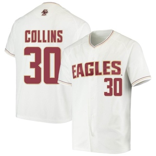 John Collins Replica White Men's Boston College Eagles Performance Baseball Jersey