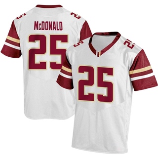 Jordan McDonald Replica White Men's Boston College Eagles Football Jersey