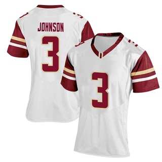 Khari Johnson Replica White Women's Boston College Eagles Women Football Jersey