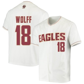 Kyle Wolff Replica White Men's Boston College Eagles Performance Baseball Jersey