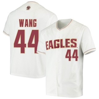 Nick Wang Replica White Men's Boston College Eagles Performance Baseball Jersey