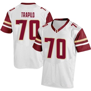 Ozzy Trapilo Replica White Men's Boston College Eagles Football Jersey