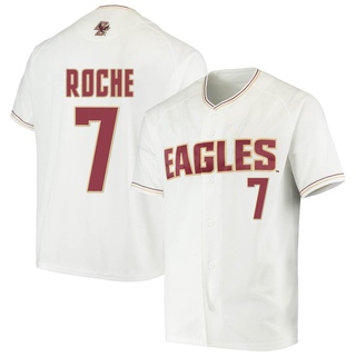 Patrick Roche Replica White Men's Boston College Eagles Performance Baseball Jersey