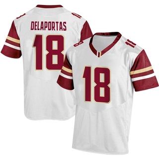 Peter Delaportas Replica White Men's Boston College Eagles Football Jersey