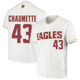 Rafe Chaumette Replica White Men's Boston College Eagles Performance Baseball Jersey