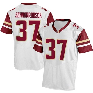 Zach Schnorrbusch Replica White Men's Boston College Eagles Football Jersey